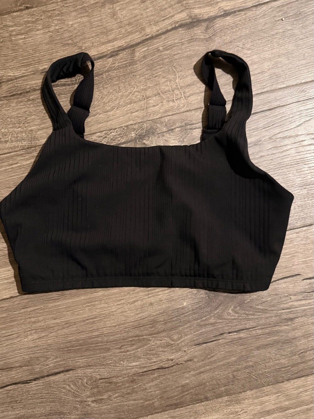 ALO Yoga Black Ribbed Sports Bralette